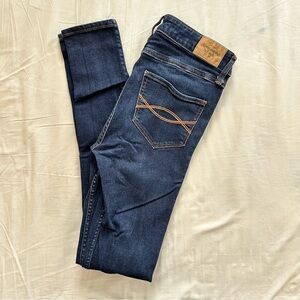 Abercrombie & Fitch Blue Skinny Jeans with Fading and Whiskering